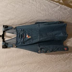 Disney Winnie the Pooh denim jumper shorts embroidered XXL